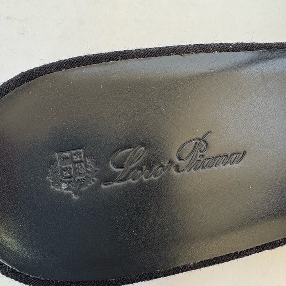 Loro Piana Black Wool Leather Slingback Flats Rebecca Sz 39 Classic Pointy Toe - Picture 8 of 8